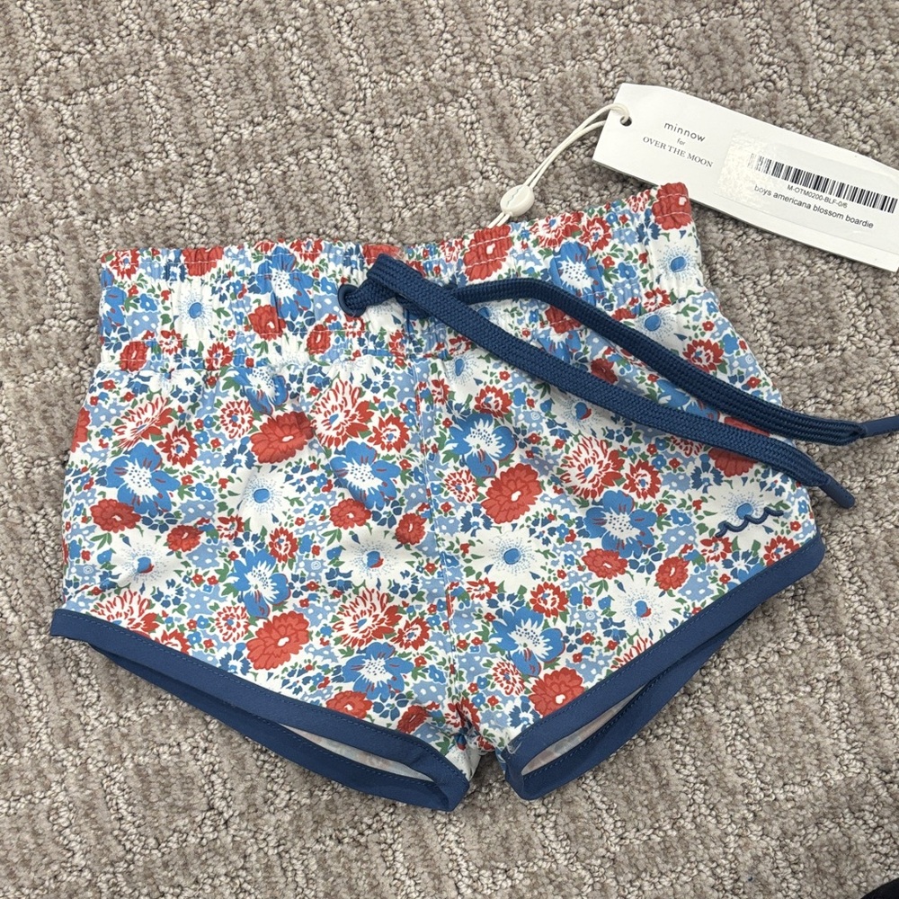 Minnow Boys Floral Swim Trunks NWT